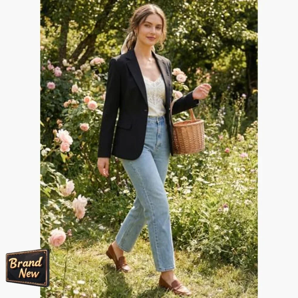 Slim Fit Blazer for Women, Office Casual Jacket with Recycled Polyester - Picture 2 of 7